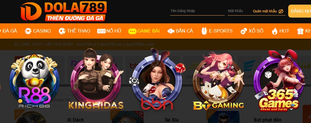 Game bài đổi thưởng Dola789 - Kho trò chơi đa dạng và hấp dẫn 1 Game Bai Dola789